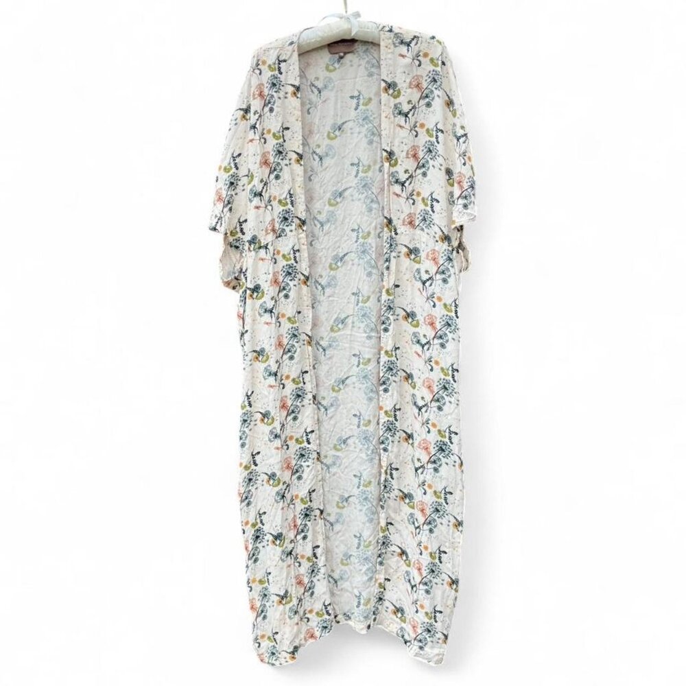 Anthropologie Bel Kazan Floral Dandelion Boho Duster Kimono One Size